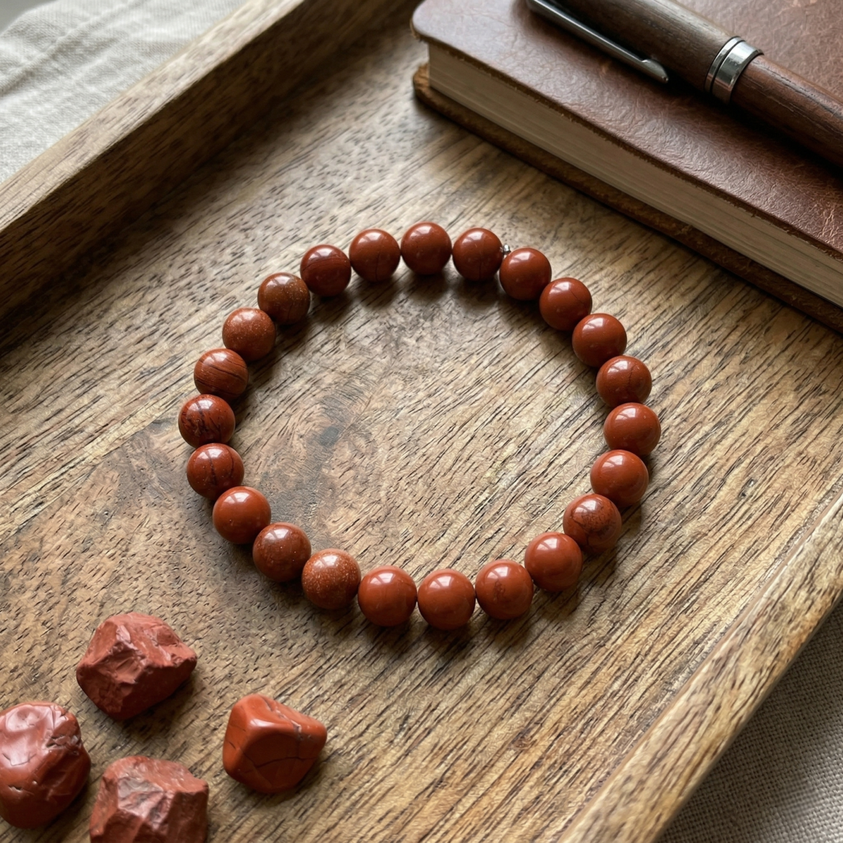 Authentic Red Agate Wristpiece