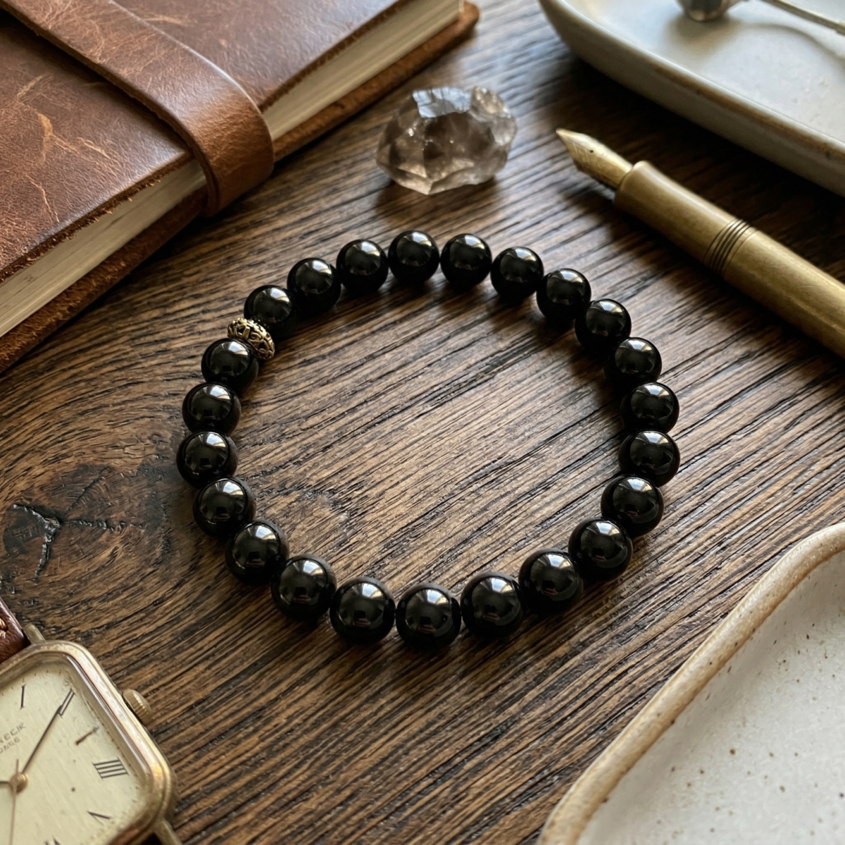 Authentic Black Onix Wristpiece