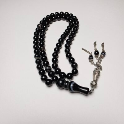 Authentic Black Agate Misbaha