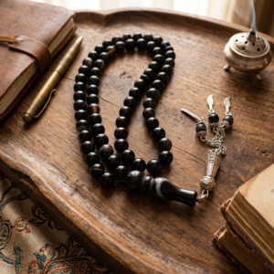 Authentic Black Agate Misbaha
