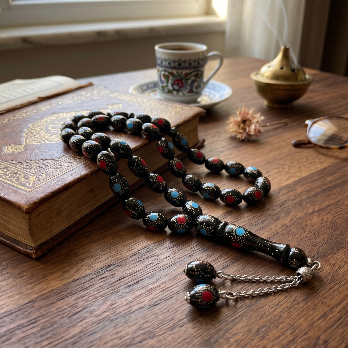 Unique Yusr Misbaha - Shumoos - Pure Silver Details